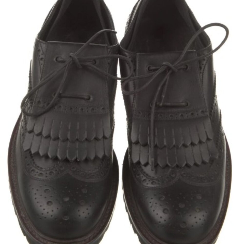 Emporio Armani Leather Lasercut Accents Brogues